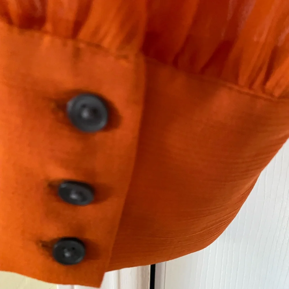 Women's Orange Ruffle Top - Picture 6 of 6